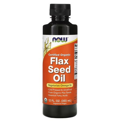 NOW Foods, Certified Organic, Flax Seed Oil 355ml NOW Foods, Certified Organic, Flax Seed Oil 355ml - Image 1