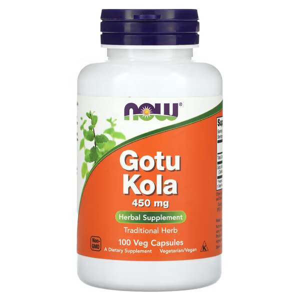 NOW Foods, Gotu Kola, 450mg, NOW Foods, Gotu Kola, 450mg, 100 Veg Capsules - Image 1