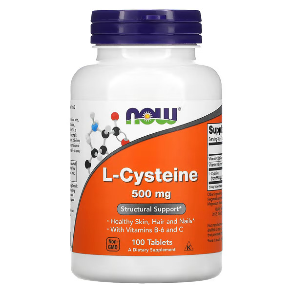 NOW Foods, L-Cysteine, 500 mg, 100 Tablets NOW Foods, L-Cysteine, 500mg, 100 Tablets - Image 1