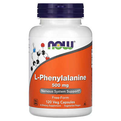 NOW Foods, L-Phenylalanine, 500 mg, 120 Veg Capsules NOW Foods, L-Phenylalanine, 500mg, 120 Veg Capsules - Image 1