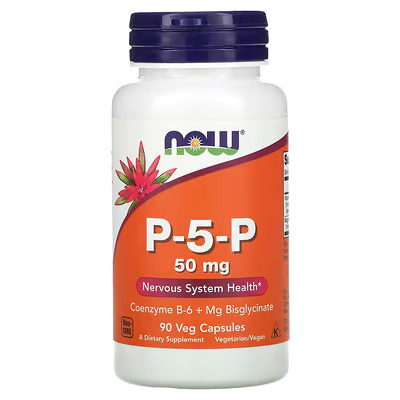 NOW Foods P-5-P (Pyridoxal-5-Phosphate) 50 mg (1) NOW Foods, P-5-P, 50 mg, Veg Capsules 90's - Image 1