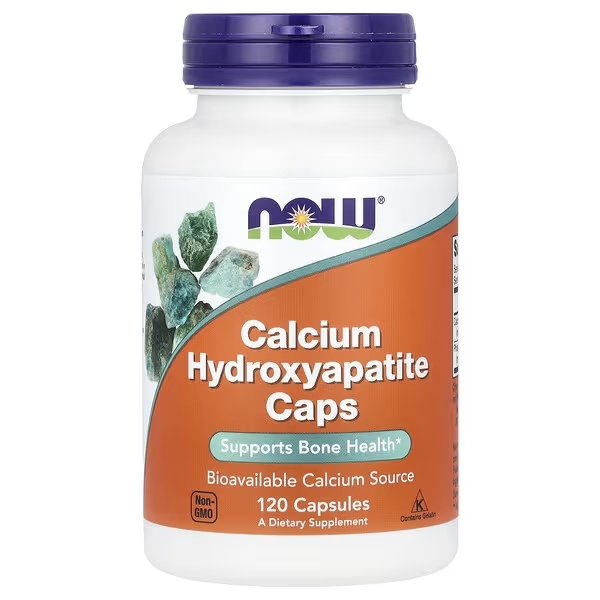 NOW-Foods_-Calcium-Hydroxyapatite-Caps_-120-Capsules NOW Foods, Calcium Hydroxyapatite Caps, 120 Capsules - Image 1
