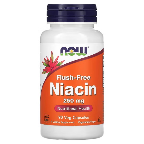NOWFoodsFlush-FreeNiacin250mg90VegCapsules NOW Foods, Flush-Free Niacin, 250 mg, 90 Veg Capsules - Image 1