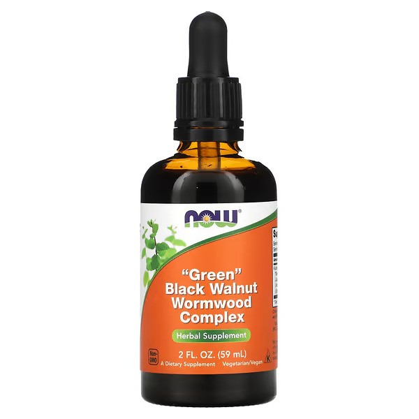 NOWFoodsGreenBlackWalnutWormwoodComplex2floz59ml NOW Foods, Green Black Walnut Wormwood Complex 59ml - Image 1