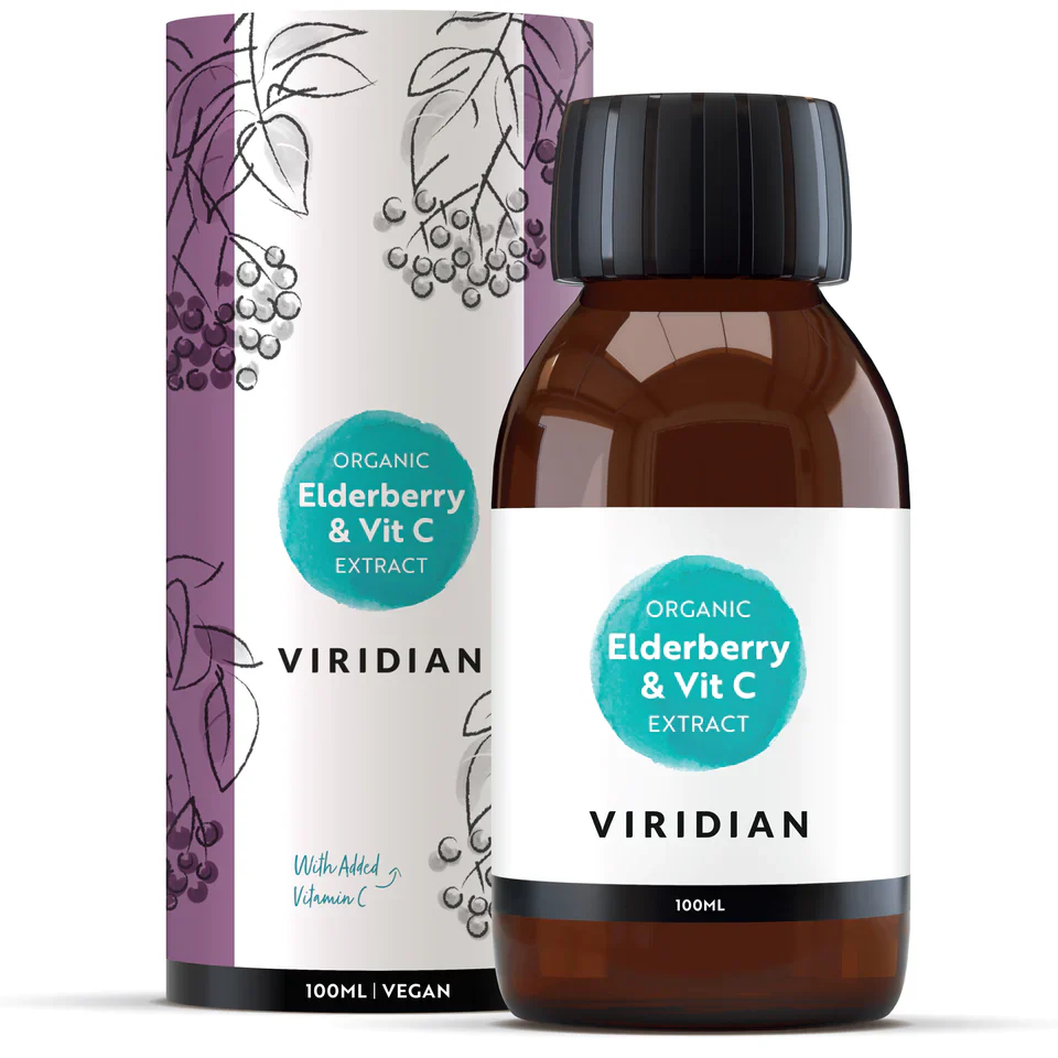 Viridian Organic Elderberry Extract + Vitamin C 100ml Viridian Organic Elderberry Extract + Vitamin C 100ml - Image 1