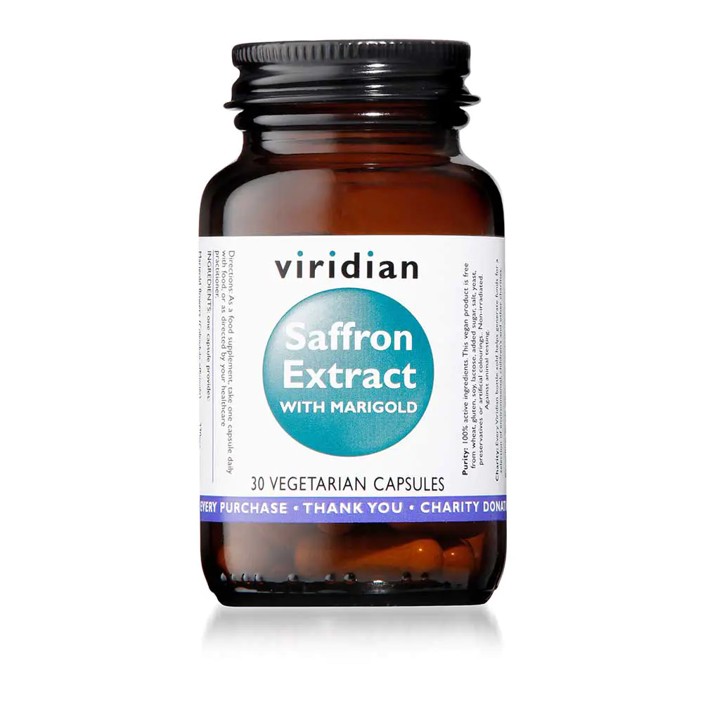 viridian Saffron Extract 30mg with Marigold Vcaps 30's Viridian Saffron Extract 30mg with Marigold Vcaps 30's - Image 1