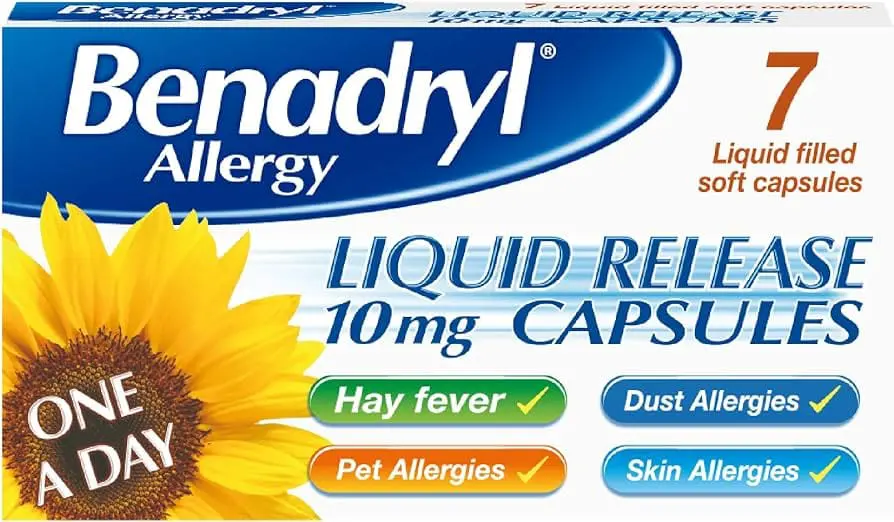 Benadryl Allergy Liquid Release Capsules 10mg 7’s Benadryl Allergy Liquid Release Capsules 10mg 7's - Image 1