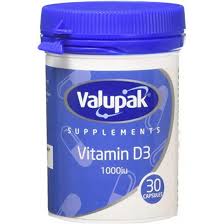 VALUPAK VITAMINS CAPS VIT D3 30`S Valupak Vitamins D3 Capsules 1000IU (30’s) - Image 1