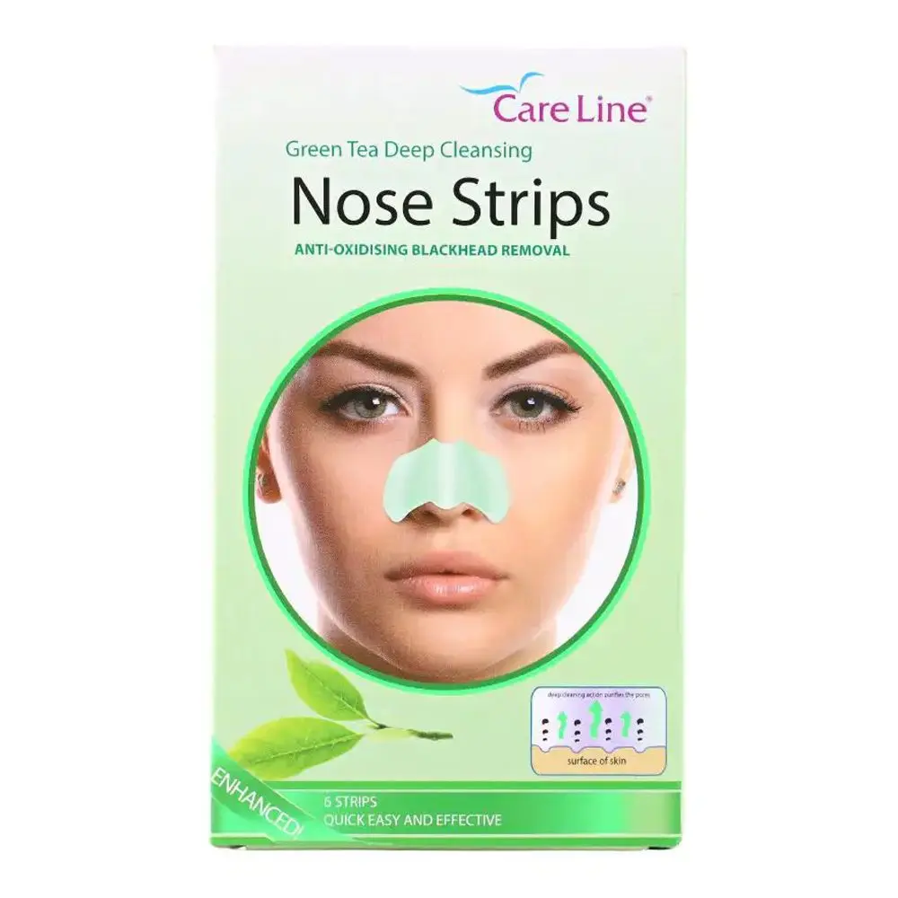 careline green tea nose strips CareLine Green Tea Deep Cleansing Nose Strips 6's - Image 1