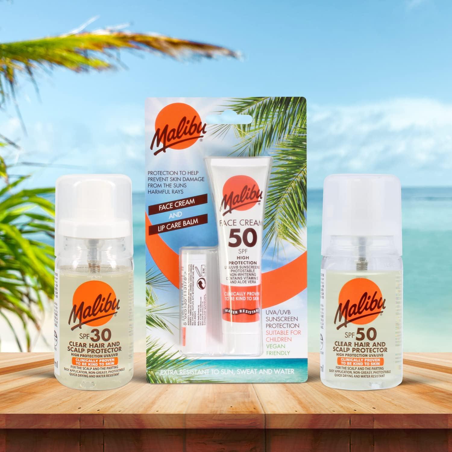 71-9Wi5qdzL._AC_SL1500_ Malibu Sun SPF 50 Face Cream and SPF 30 Lip Balm Duo (2 pack) - Image 1