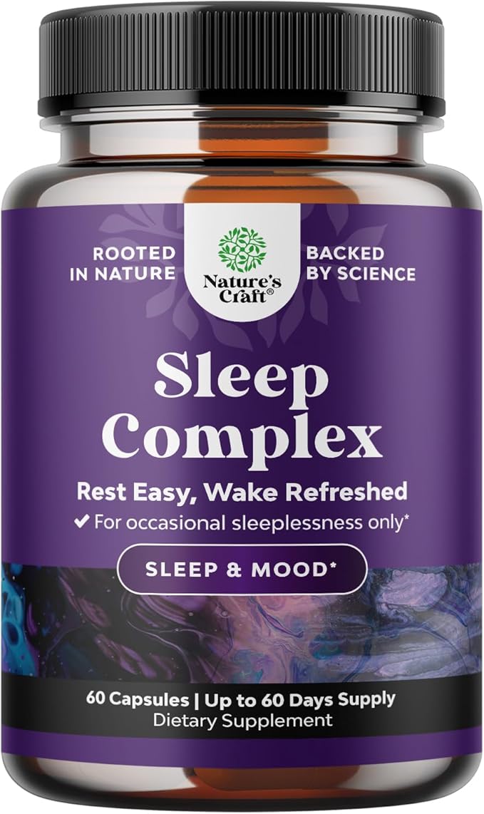 713n0PcnDGL._AC_SX679_ Nature's Craft Sleep Complex 60 capsules, Natural Non Addictive Sleep Formula - Image 1