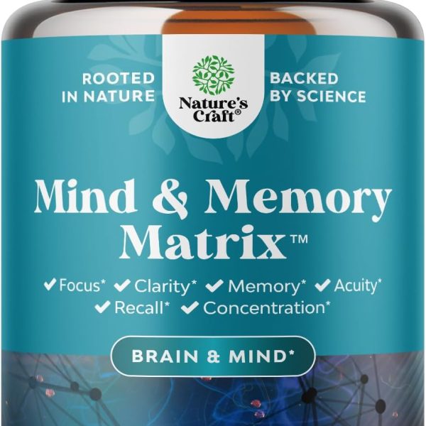Nature's Craft Mind & Memory Matrix, Brain Booster Supplement 60 Capsules