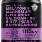 MEDCHOICE 12-in-1 Sleep Supplement with Melatonin 5mg and Magnesium Glycinate 500mg, Ashwagandha, L Theanine, Valerian Root, GABA, 5-HTP 1115mg capsules 90's